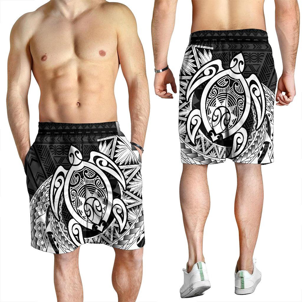 Hawaii Polynesian Turtle Men's Shorts - White - AH - Polynesian Pride