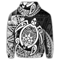 Hawaii Polynesian Turtle Zip Hoodie White - Polynesian Pride