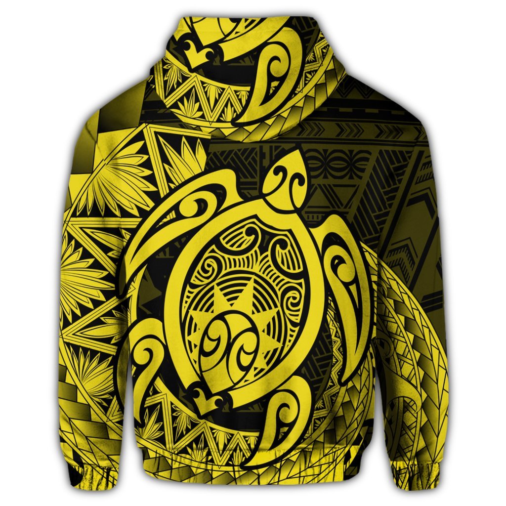 Hawaiian Polynesian Turtle Hoodie Yellow - Polynesian Pride
