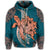 Hawaii Zip Hoodie Polynesian Turtle with Hibiscus - Polynesian Pride