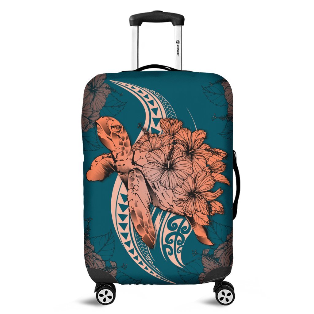 Hawaii Polynesian Turtle Hibiscus Luggage Covers - AH Black - Polynesian Pride