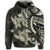 Hawaii Zip Hoodie Polynesian Turtle with Hibiscus Beige - Polynesian Pride
