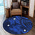 Hawaii Polynesian Turtle Hibiscus Round Carpet - Blue - AH - Polynesian Pride