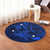 Hawaii Polynesian Turtle Hibiscus Round Carpet - Blue - AH - Polynesian Pride