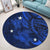 Hawaii Polynesian Turtle Hibiscus Round Carpet - Blue - AH - Polynesian Pride