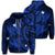 Hawaii Zip Hoodie Polynesian Turtle with Hibiscus Blue Unisex Art - Polynesian Pride
