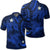 Hawaii Polynesian Turtle Hibiscus Polo Shirt Blue Unisex Black - Polynesian Pride