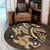 Hawaii Polynesian Turtle Hibiscus Round Carpet - Gold - AH - Polynesian Pride