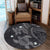 Hawaii Polynesian Turtle Hibiscus Round Carpet - Gray - AH - Polynesian Pride