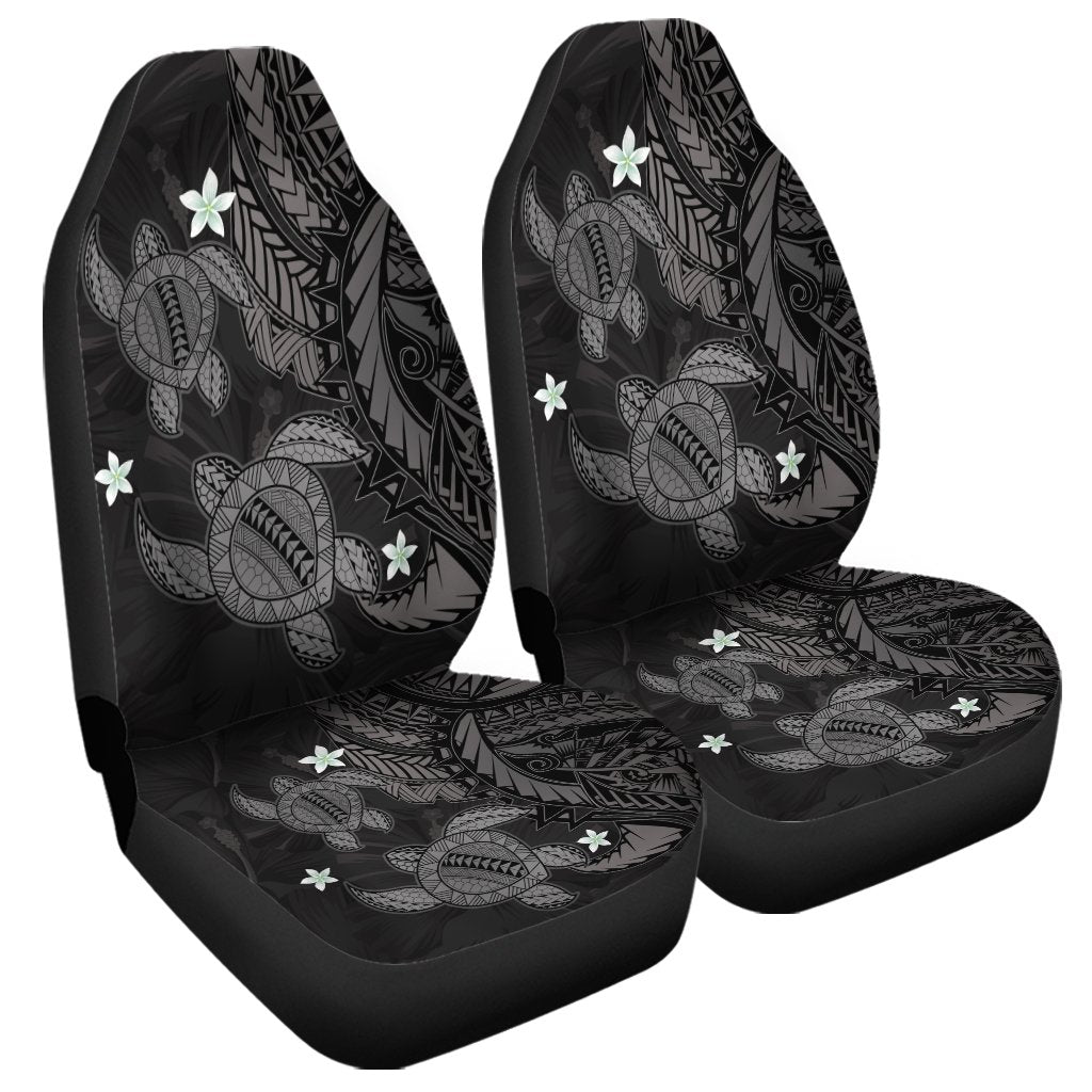 Hawaii Polynesian Turtle Hibiscus Car Seat Covers - Gray - AH Universal Fit Black - Polynesian Pride