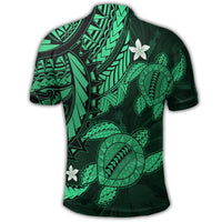 Hawaii Polynesian Turtle Hibiscus Polo Shirt Green - Polynesian Pride