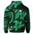 Hawaii Zip Hoodie Polynesian Turtle with Hibiscus Green - Polynesian Pride