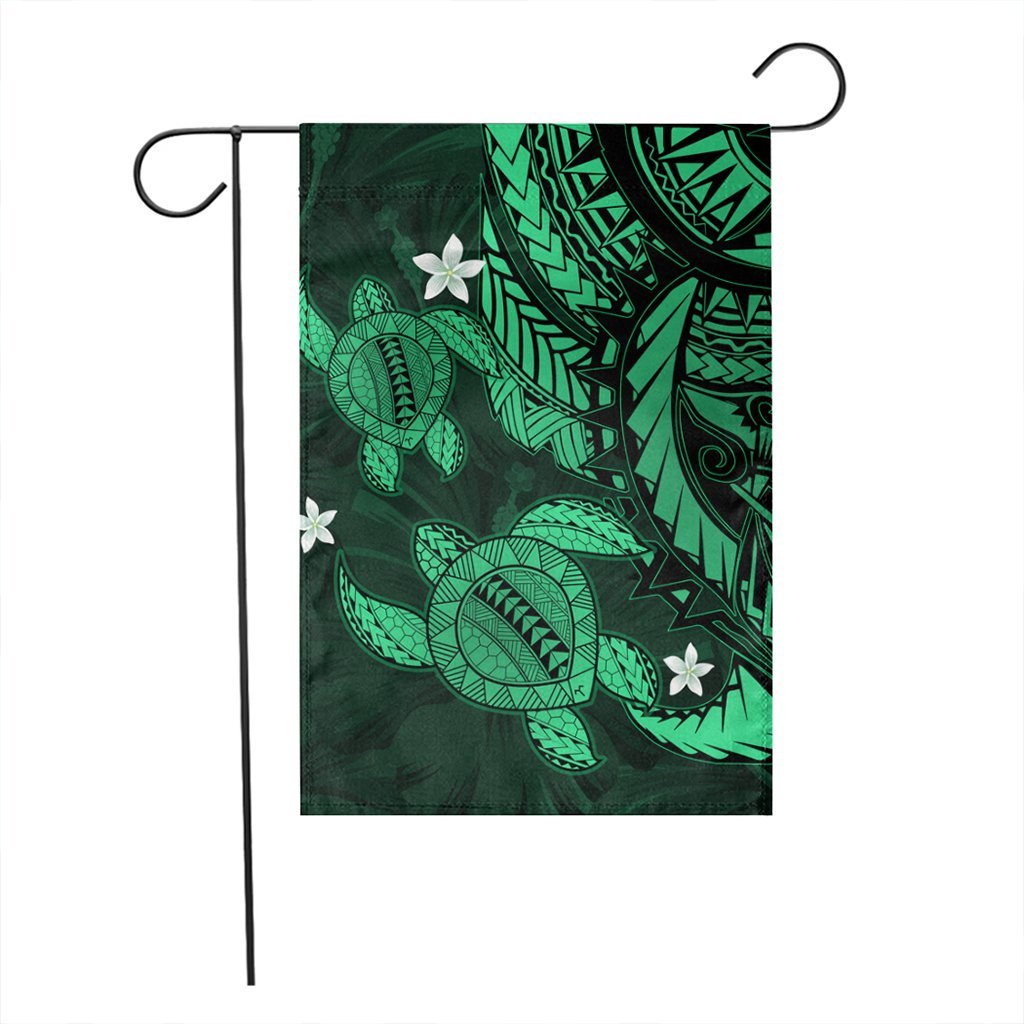 Hawaii Polynesian Turtle Hibiscus Flag - Green - AH - Polynesian Pride