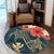 Hawaii Polynesian Turtle Hibiscus Round Carpet - Nolan Style - AH - Polynesian Pride