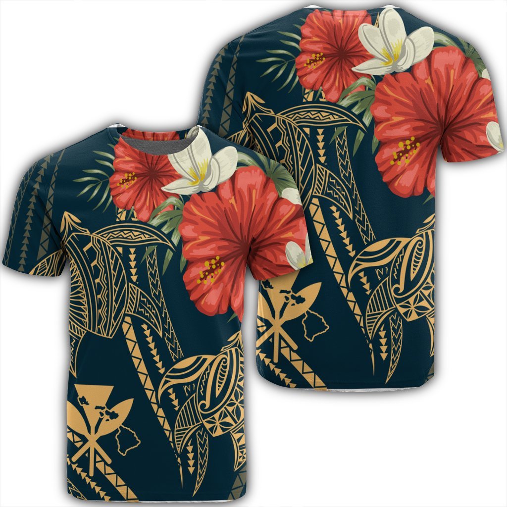 Hawaii Polynesian Turtle Hibiscus T Shirt Nolan Style Unisex Black - Polynesian Pride