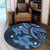 Hawaii Polynesian Turtle Hibiscus Round Carpet - Pastel Blue - AH - Polynesian Pride