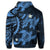 Hawaii Zip Hoodie Polynesian Turtle with Hibiscus Pastel Blue - Polynesian Pride