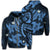 Hawaii Zip Hoodie Polynesian Turtle with Hibiscus Pastel Blue Unisex Art - Polynesian Pride