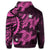 Hawaii Zip Hoodie Polynesian Turtle with Hibiscus Pink - Polynesian Pride