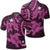 Hawaii Polynesian Turtle Hibiscus Polo Shirt Pink Unisex Black - Polynesian Pride