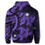 Hawaii Zip Hoodie Polynesian Turtle with Hibiscus Purple - Polynesian Pride