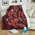 Hawaii Polynesian Turtle Hibiscus Premium Blankets - Red - AH White - Polynesian Pride