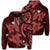 Hawaii Zip Hoodie Polynesian Turtle with Hibiscus Red Unisex Art - Polynesian Pride