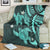 Hawaii Polynesian Turtle Hibiscus Premium Blankets - Turquoise - AH - Polynesian Pride