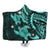 Hawaii Polynesian Turtle Hibiscus Hooded Blanket - Turquoise - AH Hooded Blanket White - Polynesian Pride