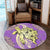 Hawaii Polynesian Turtle Hibiscus Round Carpet - Yellow - AH - Polynesian Pride