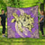 Hawaii Polynesian Turtle Hibiscus Premium Quilts - Yellow - AH Black - Polynesian Pride