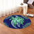 Hawaii Polynesian Turtle Hibiscus Round Carpet1 - AH - Polynesian Pride