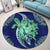 Hawaii Polynesian Turtle Hibiscus Round Carpet1 - AH - Polynesian Pride