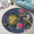 Hawaii Polynesian Turtle Hibiscus Plumeria Round Carpet - Nane Style - AH - Polynesian Pride