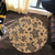 Hawaii Polynesian Turtle Palm And Sea Pebbles Gold Round Carpet - AH - Polynesian Pride