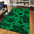 Hawaii Polynesian Turtle Palm And Sea Pebbles Green Area Rug - AH - Polynesian Pride