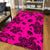 Hawaii Polynesian Turtle Palm And Sea Pebbles Pink Area Rug - AH - Polynesian Pride