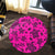 Hawaii Polynesian Turtle Palm And Sea Pebbles Pink Round Carpet - AH - Polynesian Pride