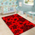 Hawaii Polynesian Turtle Palm And Sea Pebbles Red Area Rug - AH - Polynesian Pride