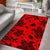 Hawaii Polynesian Turtle Palm And Sea Pebbles Red Area Rug - AH - Polynesian Pride