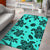 Hawaii Polynesian Turtle Palm And Sea Pebbles Turquoise Area Rug - AH - Polynesian Pride