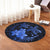 Hawaii Polynesian Turtle Plumeria Round Carpet - Pog Style Blue - AH - Polynesian Pride