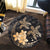 Hawaii Polynesian Turtle Plumeria Round Carpet - Pog Style Gold - AH - Polynesian Pride