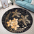 Hawaii Polynesian Turtle Plumeria Round Carpet - Pog Style Gold - AH - Polynesian Pride