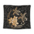 Hawaii Polynesian Turtle Plumeria Tapestry - Pog Style Gold - AH Wall Tapestry Black - Polynesian Pride