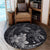 Hawaii Polynesian Turtle Plumeria Round Carpet - Pog Style Gray - AH - Polynesian Pride