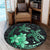 Hawaii Polynesian Turtle Plumeria Round Carpet - Pog Style Green - AH - Polynesian Pride