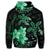 Hawaii Zip Hoodie Polynesian Turtle with Plumeria Pog Style Green - Polynesian Pride