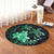 Hawaii Polynesian Turtle Plumeria Round Carpet - Pog Style Green - AH - Polynesian Pride