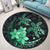 Hawaii Polynesian Turtle Plumeria Round Carpet - Pog Style Green - AH - Polynesian Pride